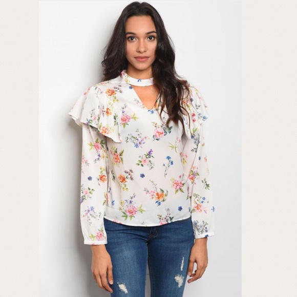 Long Sleeve Floral Print blouse - Picture 2 of 3